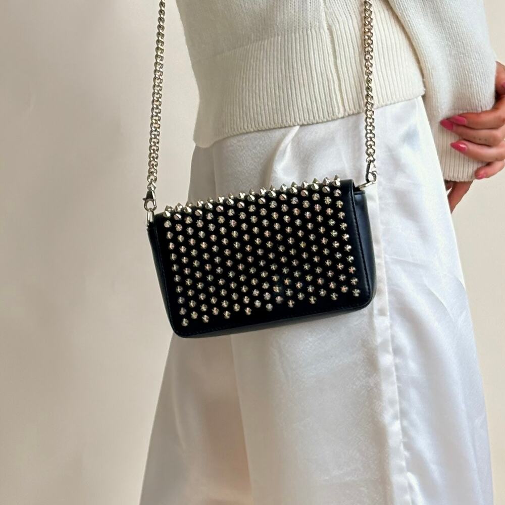 Christian Louboutin Zoompouch Studded Crossbody - Black Leather